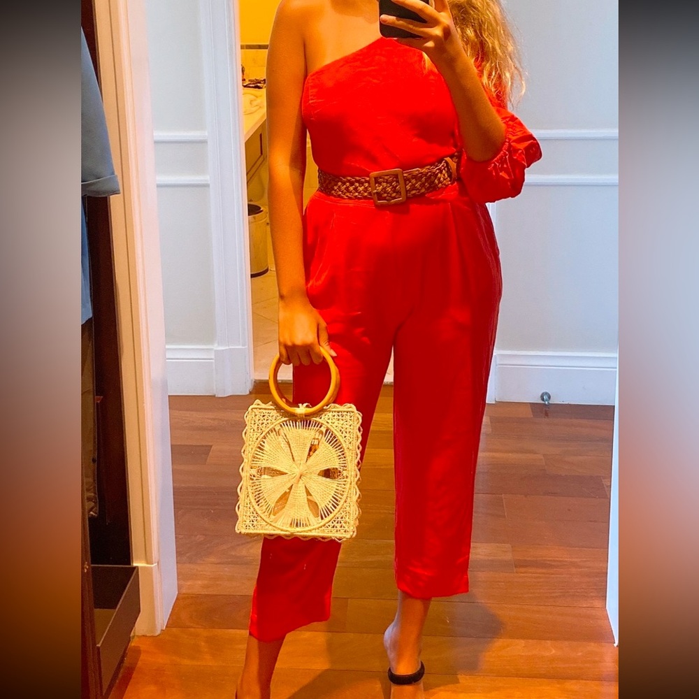 Sexy FARM RIO linen blend cut-out jumpsuit